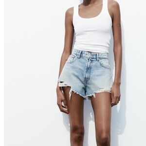 ZARA high waisted denim shorts